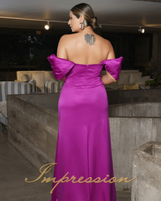 Vestido de Festa Longo Plus Size Fucsia