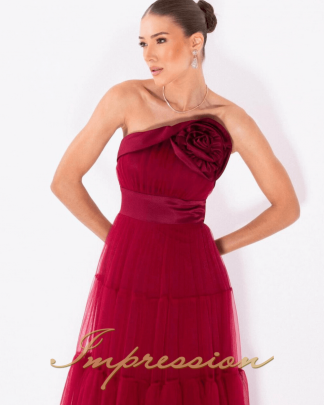 Vestido de Festa Longo Marsala