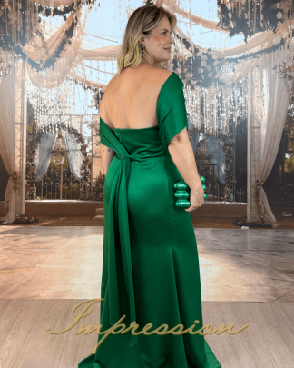 Vestido de Festa Longo Plus Size Verde Esmeralda